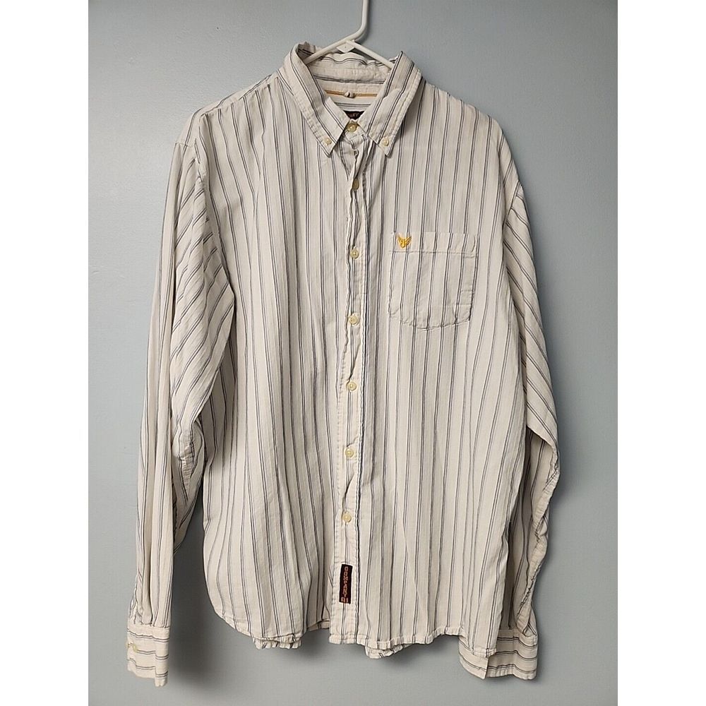 Company 81 Mens XL Blue White Striped Button Down‎ Long Sleeve Shirt